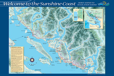 Sunshine Coast Map Howe Sound to Desolation Sound - CLICK TO ENLARGE